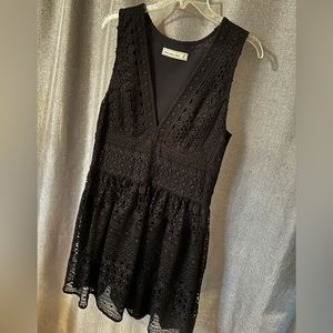 STUNNING Abercrombie black lace low cut dress women’s size 10. Like women’s M/L.